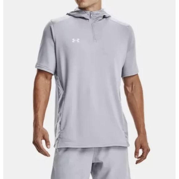 Under Armour Other - Under Armour Men's Command Short Sleeve Hoodie S Gray Lightweight  1/4 Zip NWT‎